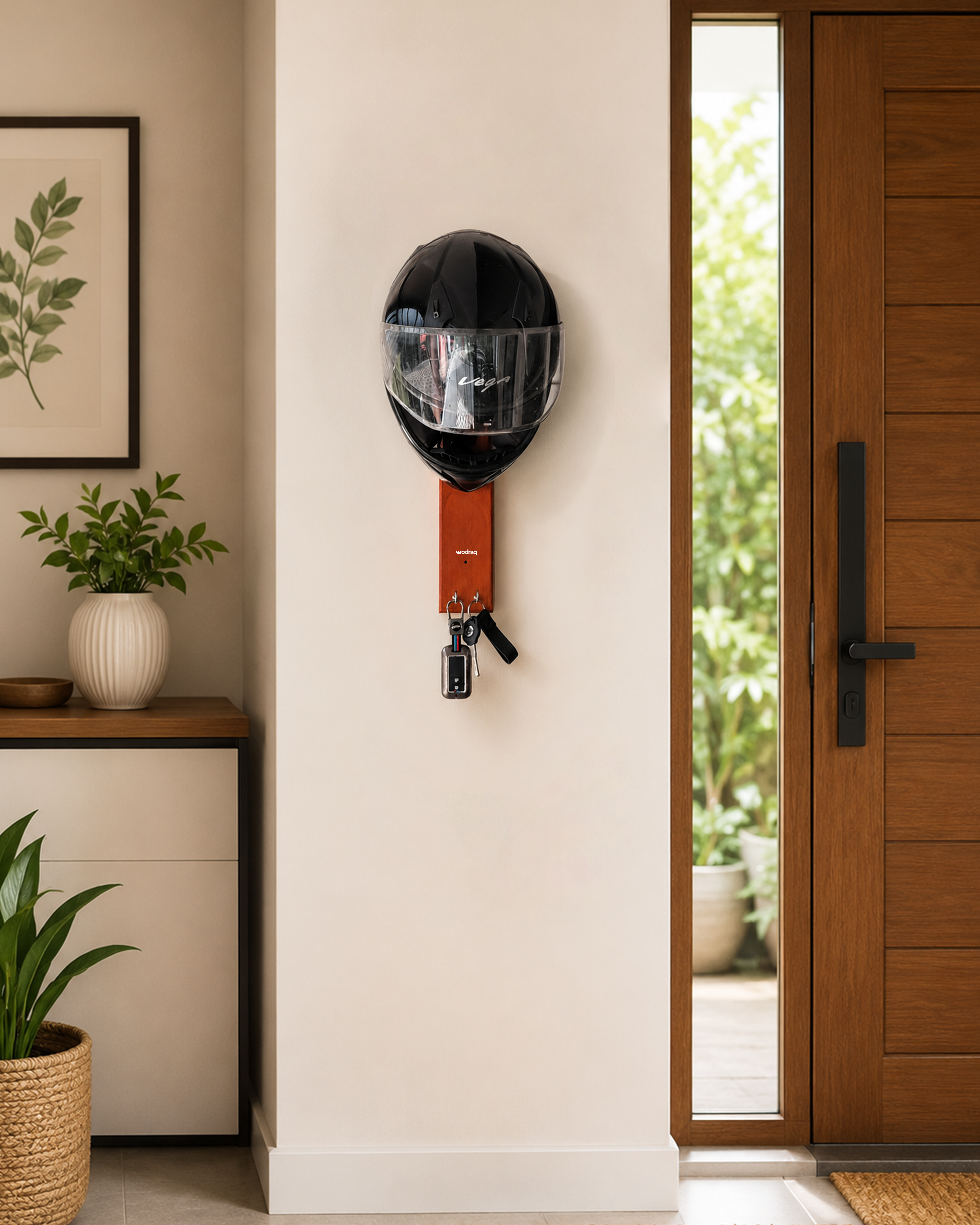 Wooden Helmet Holder