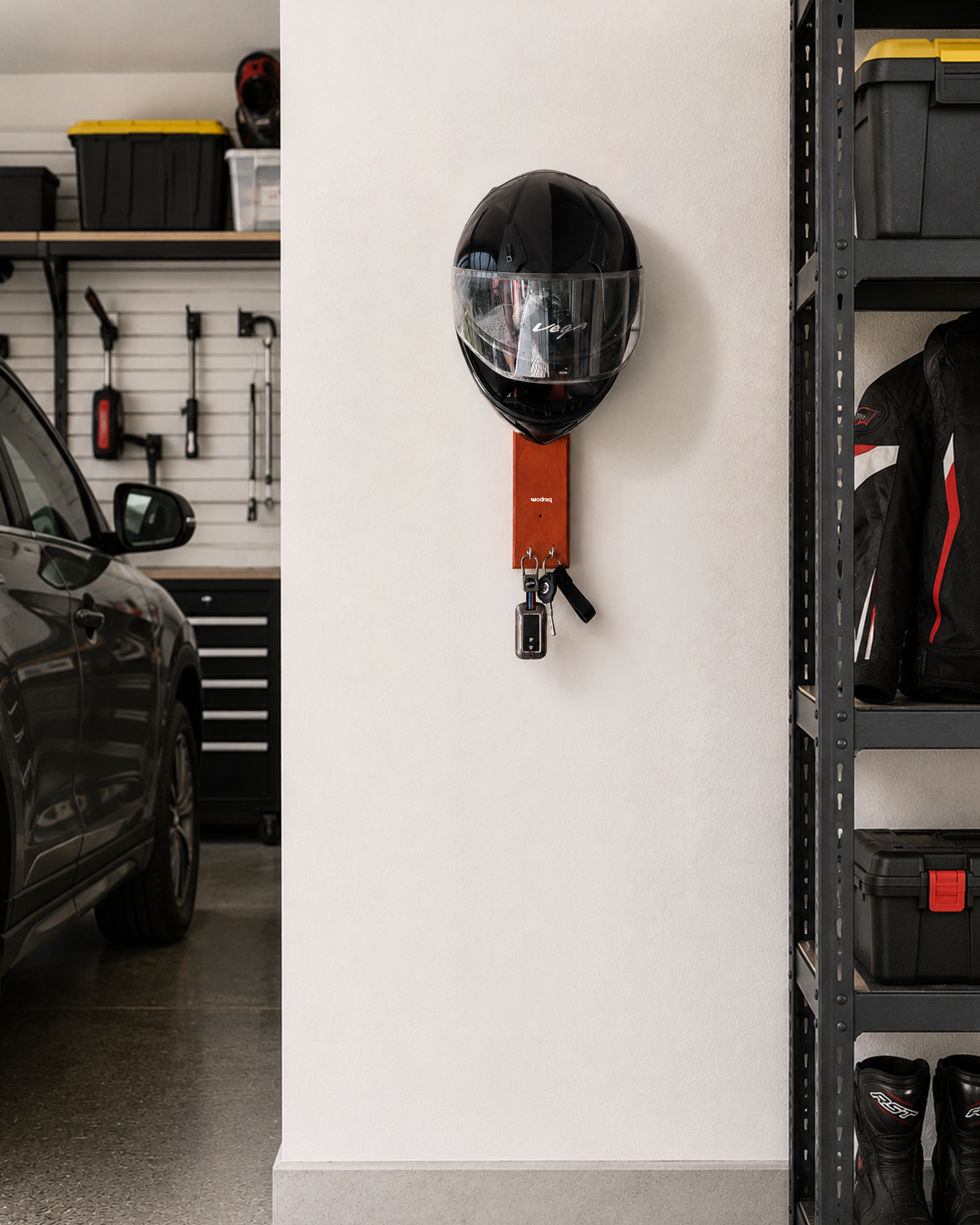 Wooden Helmet Holder