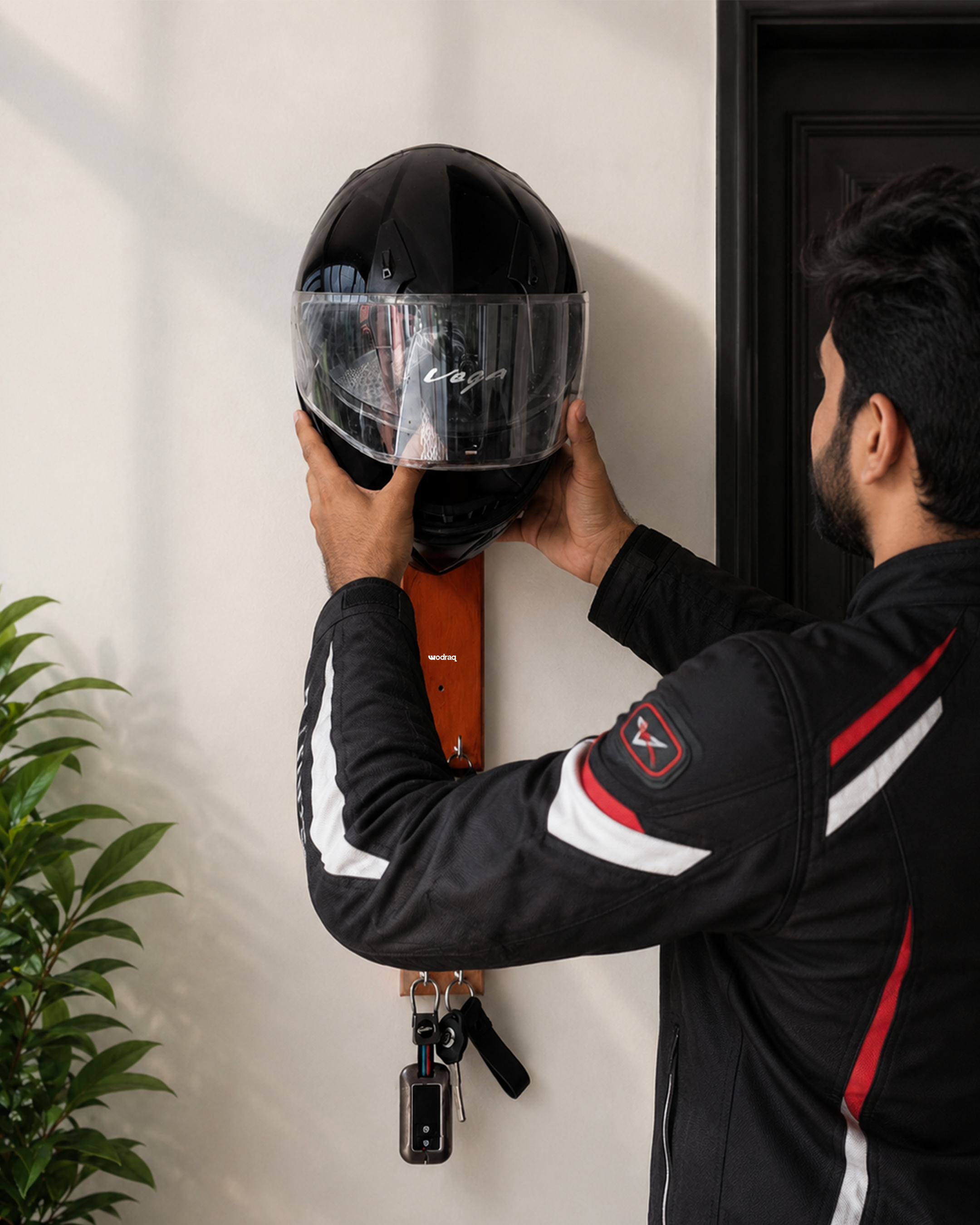 Wooden Helmet Holder